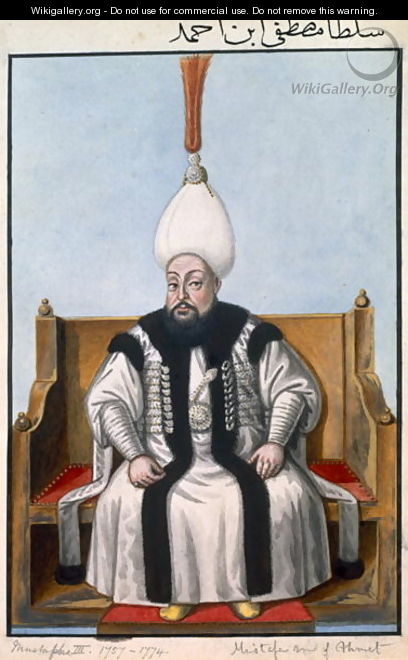 Mustapha III (1717-74) Sultan 1757-74, from A Series of Portraits of the Emperors of Turkey, 1808 - John Young