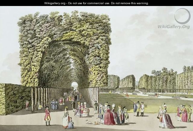 Part of the garden at Ausgarten, Vienna, from Pleasure Gardens in and around Vienna, published c.1790 - Johann Ziegler