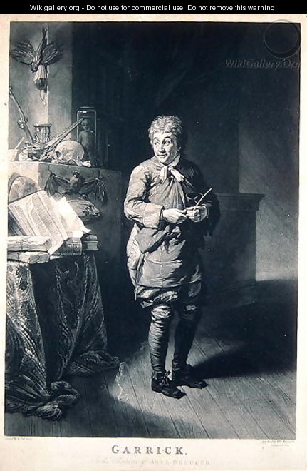 David Garrick (1717-79) as Abel Drugger in The Alchemist by Ben Jonson, pub. in 1835 - Johann Zoffany
