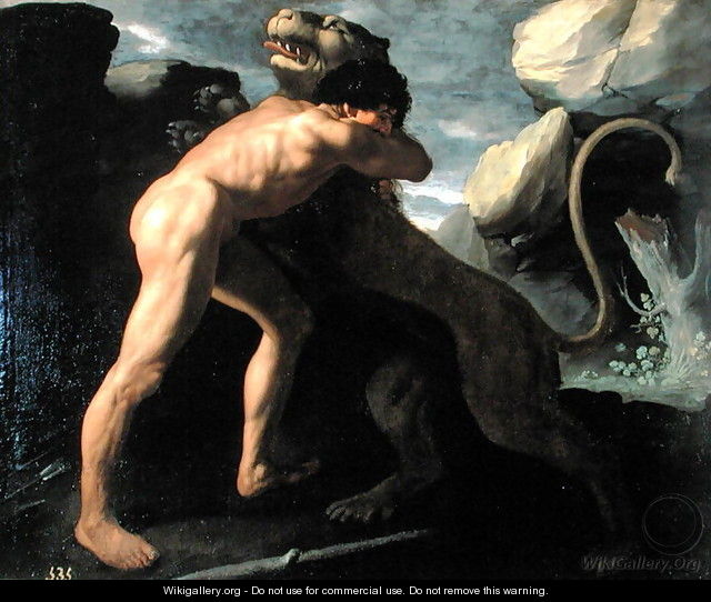 Hercules Fighting with the Nemean Lion - Francisco De Zurbaran