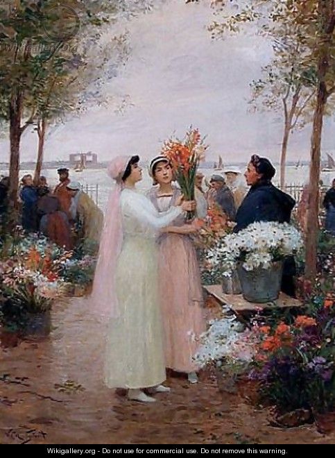 Elegantes au Marches aux Fleurs - Victor-Gabriel Gilbert
