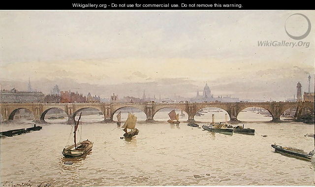 View of Waterloo Bridge from Hungerford Bridge, 1888 - John Crowther