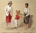Lao, the head boatman, with his son and a woman of Bangkok, 1895 - Major General R.G. Woodthorpe