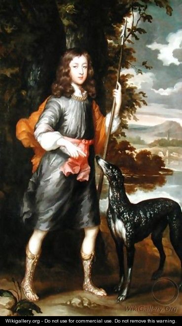 A Boy with a Spear and a Hound, c.1685 - William Wissing or Wissmig