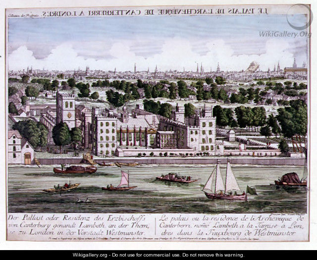 View of Lambeth Palace, c.1750 - Jean Benoit Winckler