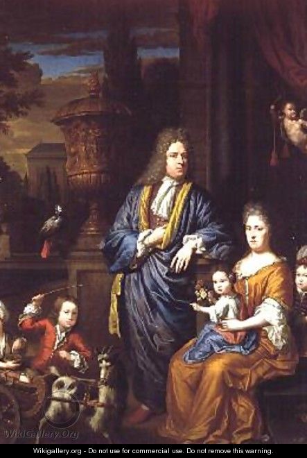 Family Portrait Group in a Classical Setting - Thomas van der Wilt