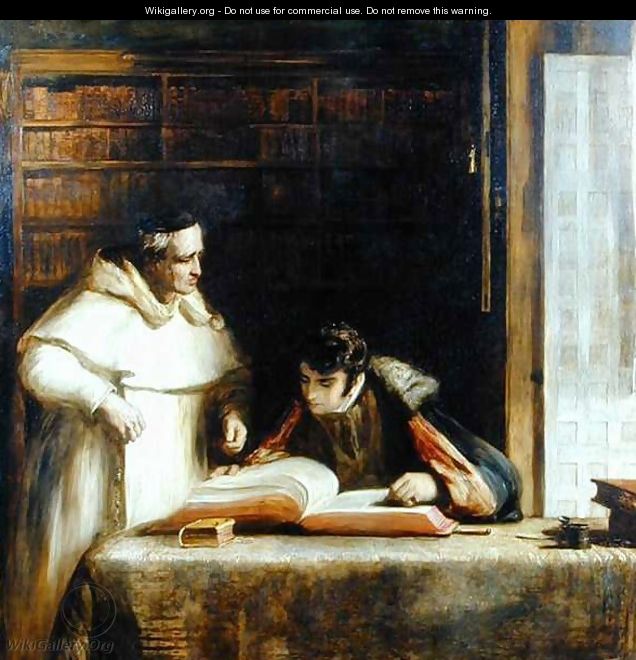 Washington Irving (1783-1859) Researching Columbus in the Convent of Rabida, 1828-29 - Sir David Wilkie