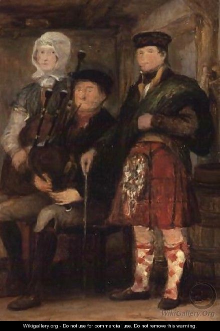 Highland Interior with a Bagpiper - Sir David Wilkie