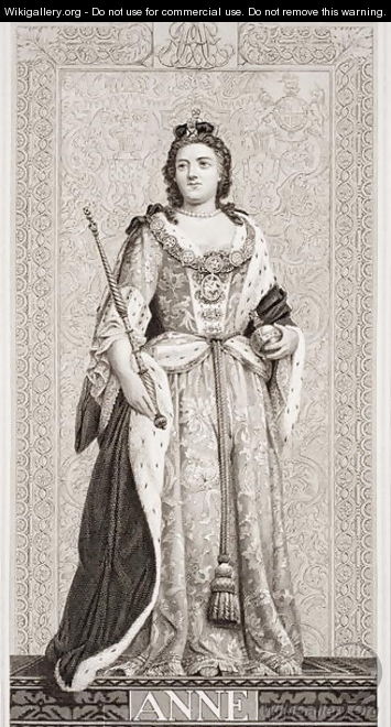 Queen Anne (1665-1714) from Illustrations of English and Scottish History Volume II - (after) Williams, J.L.