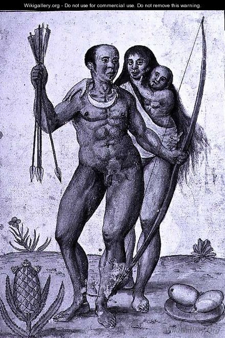 Brazilian Indian Man, Woman and Child - John White