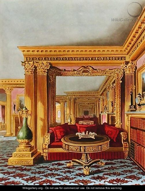 The Alcove in the Golden Drawing Room, Carlton House, from The History of the Royal Residences, engraved by William James Bennett (1787-1844), by William Henry Pyne (1769-1843), 1819 - Charles Wild