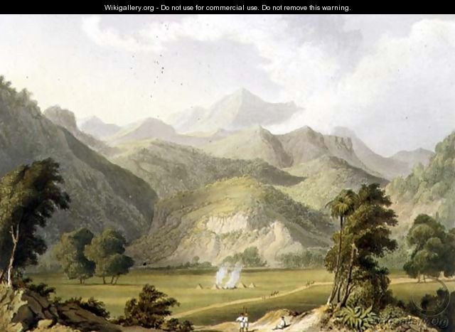 Approach to the Bore Ghaut, from a painting by Lt. Col. Johnson, engraved by T. Fielding and coloured by J.B. Hogarth - William Westall
