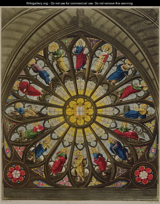 The North Window, plate D from Westminster Abbey, engraved by Frederick Christian Lewis (1779-1856) pub. by Rudolph Ackermann (1764-1834) 1812 - (after) White, William Johnstone