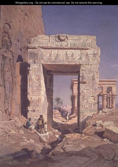 Doorway from Temple of Isis to temple called Bed of the Pharaohs, Island of Philaea, Egypt - Carl Friedrich H. Werner