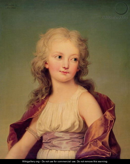 Portrait of Marie-Therese Charlotte of France (1778-1851) Duchess of Angouleme, 1786 - Adolph Ulrich Wertmuller