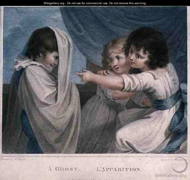 A Ghost, engraved by Luigi Schiavonetti (1765-1810), pub. by T. Simpson, 1791 - Richard Westall
