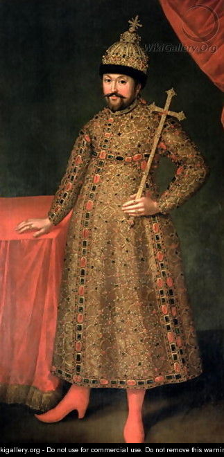 Portrait of Tsar Michael III Fyodorovich (1596-1645), 1728 - Johann Heinrich Wedekind