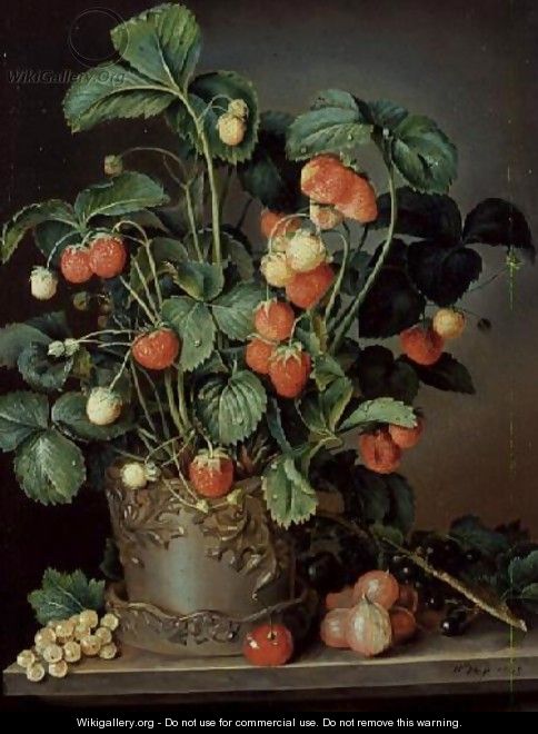 Still life with strawberries - W. Weiss