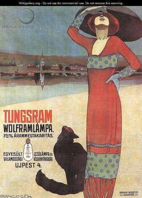 Poster for Tungsram Light Bulbs c. 1910 - Geza Farago