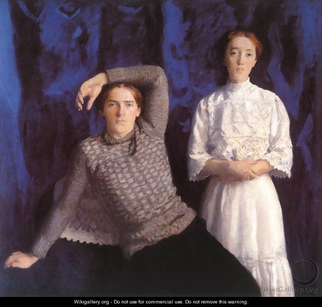 Double Portrait Beni and Noemi 1908 - Karoly Ferenczy