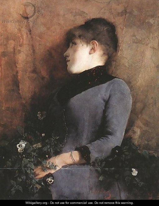 Reverie Portrait of a Woman 1886 - Simon Hollosy