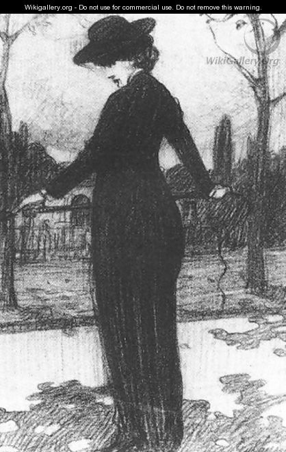 Woman with Riding Whip - Lajos Gulacsy