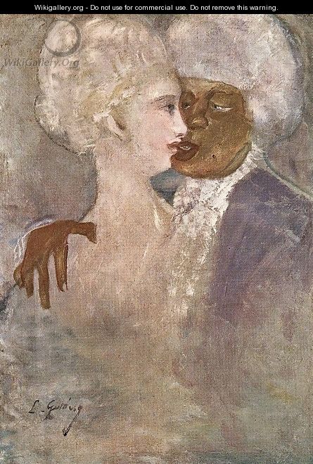 The Mulatto and the Sculpturesque White Woman 1910-13 - Lajos Gulacsy