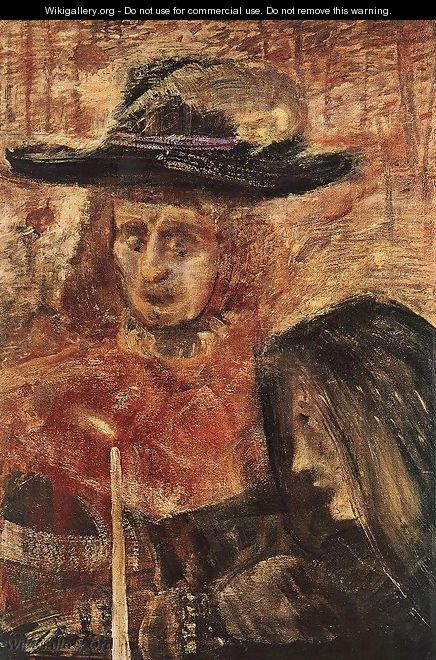 Man with Hat and Woman with Black Scarf 1912-15 - Lajos Gulacsy