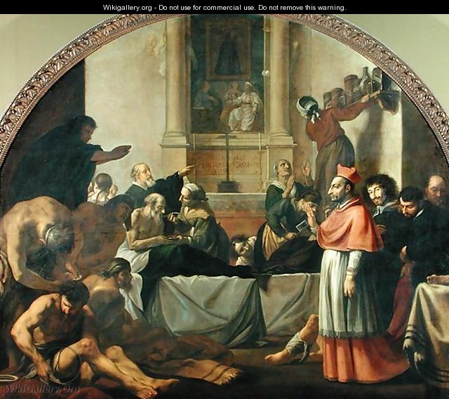 St. Charles Borromeo 1538-84 Visiting the Plague Victims in Milan in 1576 - Karel Skreta
