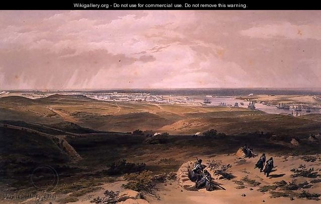 Sebastopol from the East, plate from The Seat of War in the East, pub. by Paul and Dominic Colnaghi and Co., 1856 - William Simpson