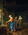 A Kitchen Scene with a Maid Drawing Water from a Well - Pieter Cornelisz. van SLINGELANDT