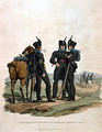 Hussars and Infantry of the Duke of Brunswick Oelss Corps, from Costumes of the Army of the British Empire, according to the last regulations 1812, engraved by J.C. Stadler, published by Colnaghi and Co. 1812-15 - Charles Hamilton Smith