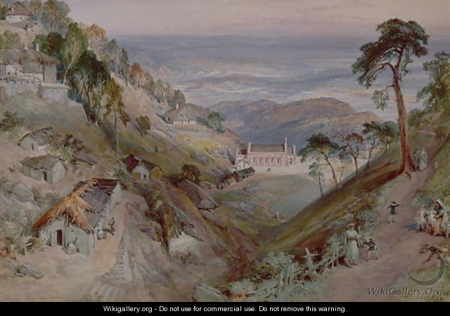 The Plains, Landour Church, Mussoorie, 1884 - William Simpson