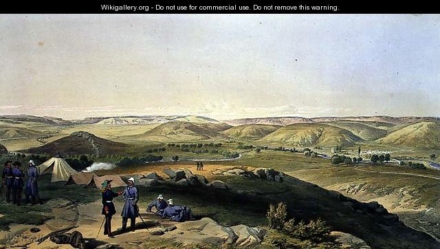Valley of the Tchernaya, plate from The Seat of War in the East, pub. by Paul and Dominic Colnaghi and Co., 1856 - William Simpson