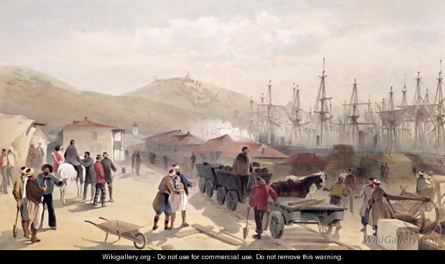 The Railway at Balaklava, plate from The Seat of War in the East, 1856 - William Simpson