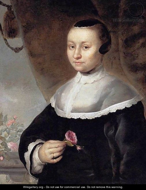 Young Woman with a Rose - Jacob Willemsz II Delff