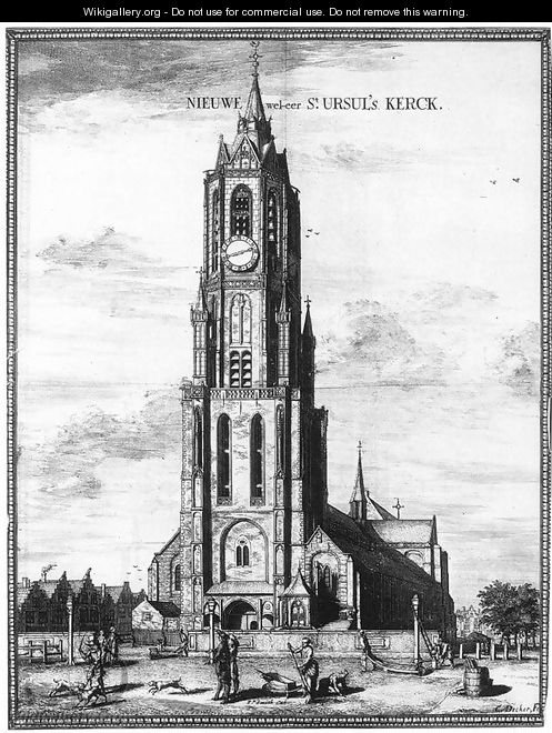 Exterior of the Nieuwe Kerk in Delft 1667 - Coenraet Decker