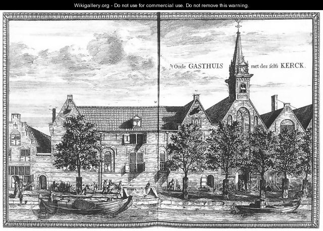 View of the Oude Gasthuis Old Hospital of Delft 1667-80 - Coenraet Decker