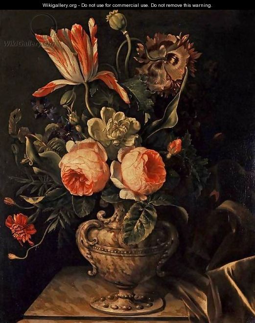 A Vase of Flowers - Willem Frederik van Royen