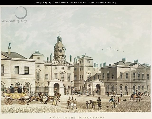 A view of the Horse Guards from Whitehall engraved by J.C Sadler - Thomas Hosmer Shepherd