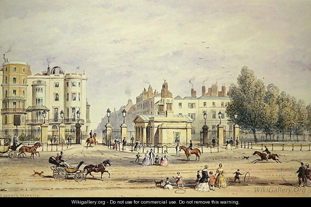 Grosvenor Gate and the New Lodge, 1851 - Thomas Hosmer Shepherd