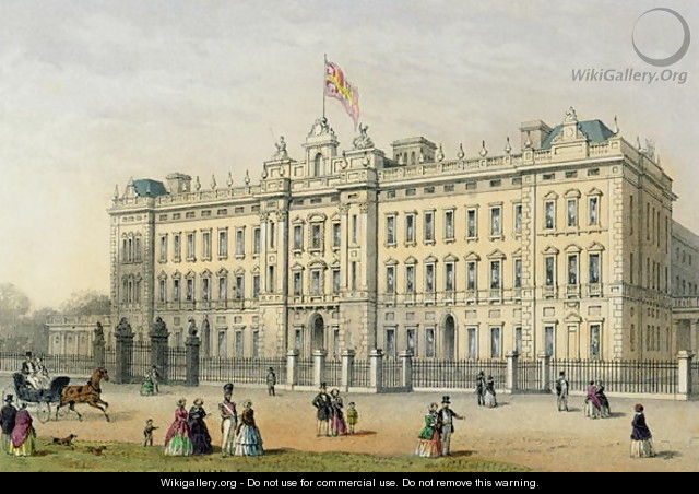 Buckingham Palace, engraved by Bachelier, pub. 1854 - Thomas Hosmer Shepherd