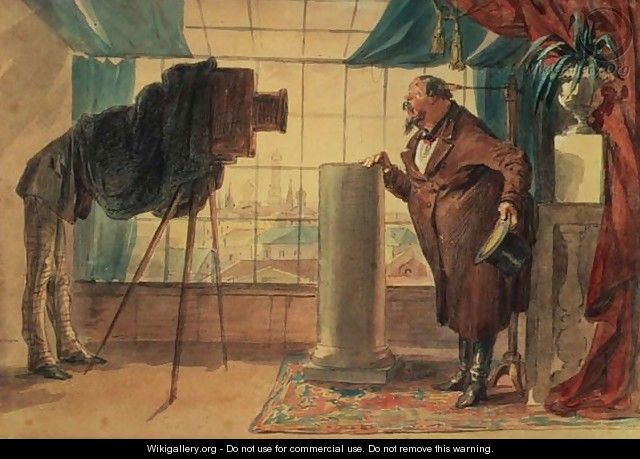 A Businessman at the Photographers Studio, 1860 - Petr Mikhailovich Shmel