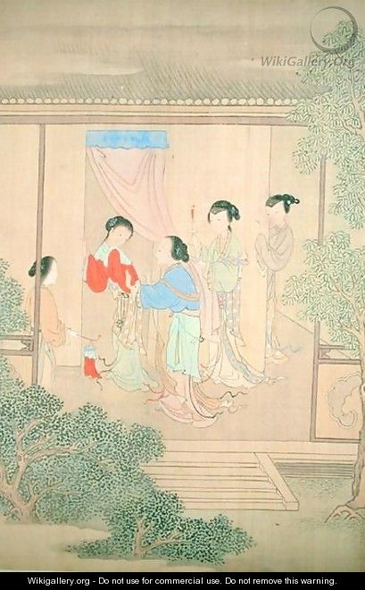 Five Figures on Porch - Fu Chuiu Ying Shih