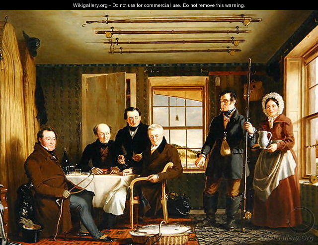 Discussing a Catch of Salmon in a Scottish Fishing-Lodge, c.1840 - William Shiels