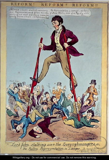 Lord John Stalking over the Boroughmongers, or The Rotten Representation in Danger, pub. by J. Fairburn, 1831 - Sharpshooter