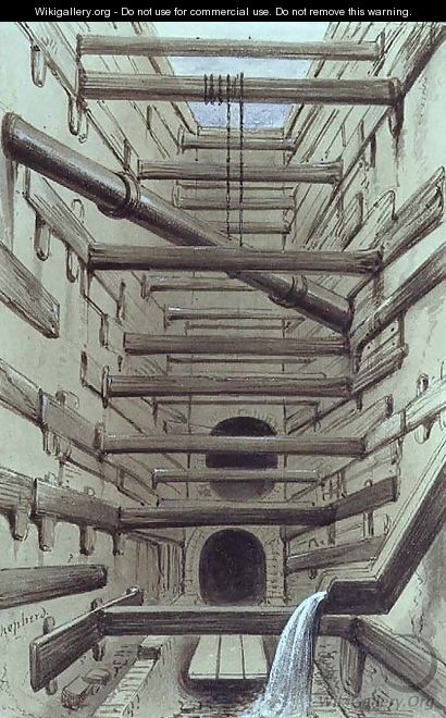 Interior of Fleet Street Sewer, 1845 - Fred Shepherd