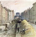 Fleet Street with the New Common Sewer under Construction, 1845 - Fred Shepherd