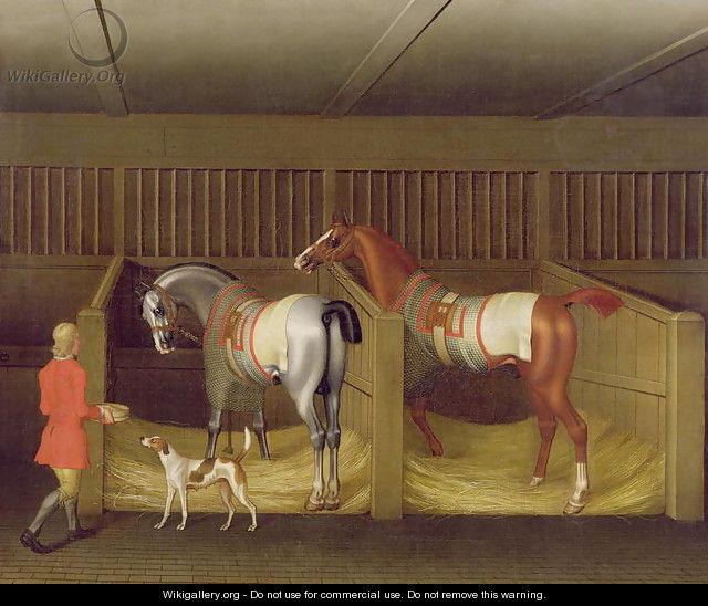 The Stables and Two Famous Running Horses belonging to His Grace, the Duke of Bolton, 1747 - James Seymour