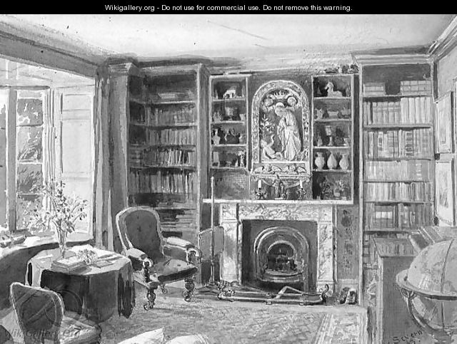 Interior of Ruskins Study at Brantwood, 1893 - Joseph Arthur Palliser Severn